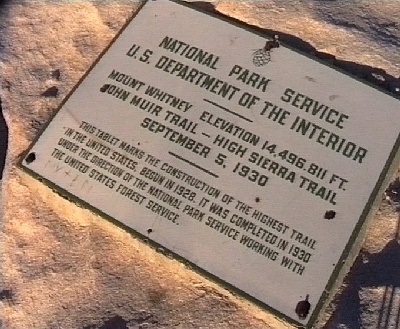 518 Mt Whitney Gipfel Schild